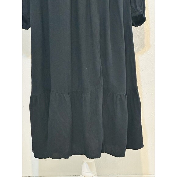 NWT AND NOW THIS Women Size XL Black Bishop Sleeve Drop Waist Dress Goth Boho - Picture 5 of 16